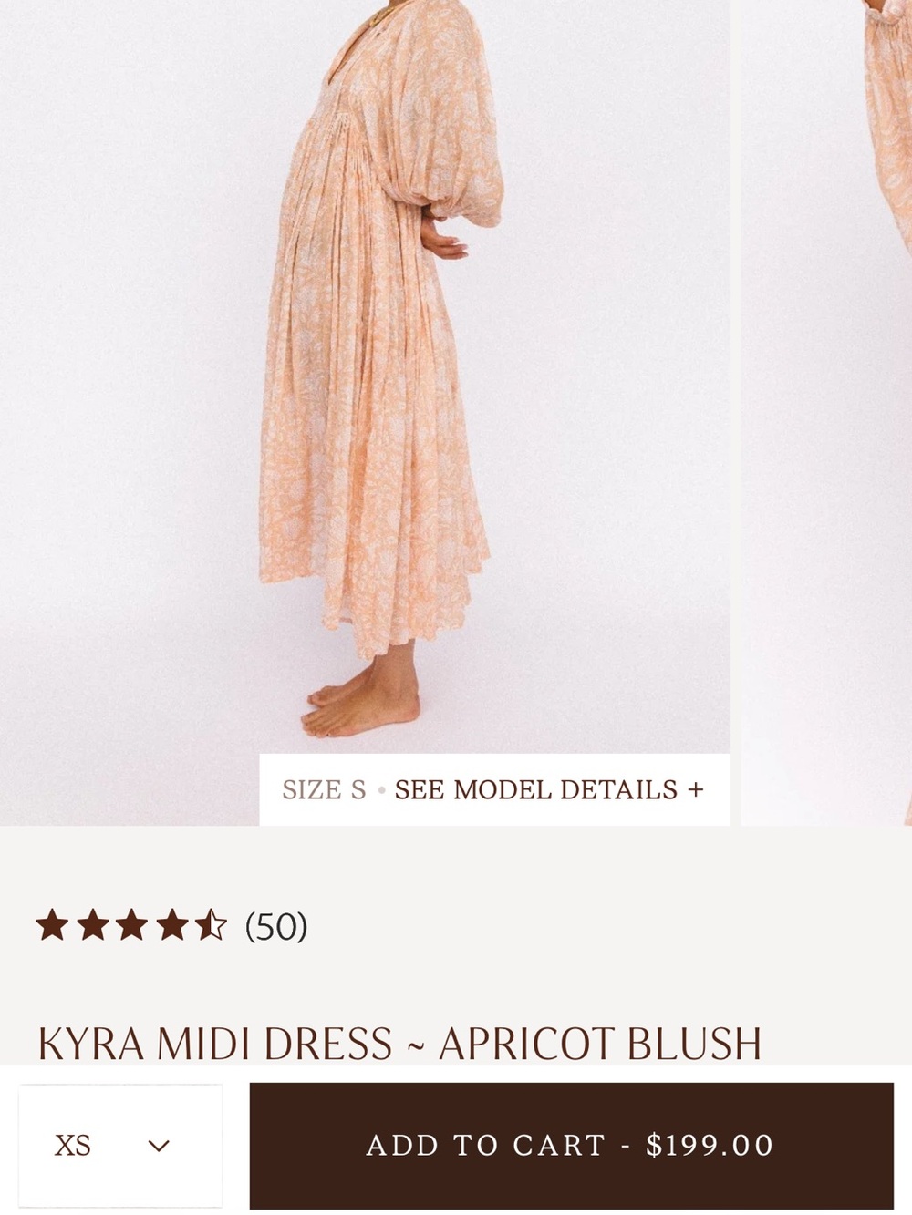 Daughters of India Apricot Blush Midi Dress
